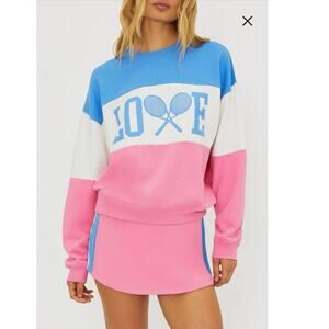 NWOT Beach Riot Devyn Oversize Colorblock
Cotton Sweatshirt in Cosmos SZ S